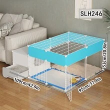 Closed Cat Breeding Box With Litter Box For Pregnant Cats, Warm Short Hair Tricolor Kittens Delivery Nesting House - Multicolor - View 7