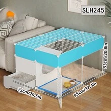 Closed Cat Breeding Box With Litter Box For Pregnant Cats, Warm Short Hair Tricolor Kittens Delivery Nesting House - Multicolor - View 6