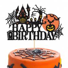 1 套万圣节主题蛋糕装饰，包括闪亮的 Boo House、南瓜、蝙蝠杯蛋糕装饰、尖叫杯杀手蛋糕装饰、女巫帽蛋糕装饰，适合万圣节派对、圣诞节 - 多色 - 查看 13