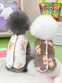 Autumn/Winter Pet Fleece Vest, Cute Dog/Cat Clothes Suitable For Small Dogs And Cats, Teddy, Pomeranian