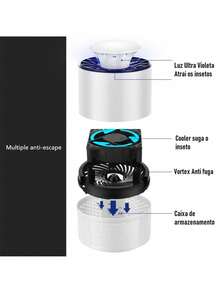 Led Light Fly Trap Mosquito Killer Portable USB Inhaled UV For Home Outdoor Camping - trắng - Xem 3