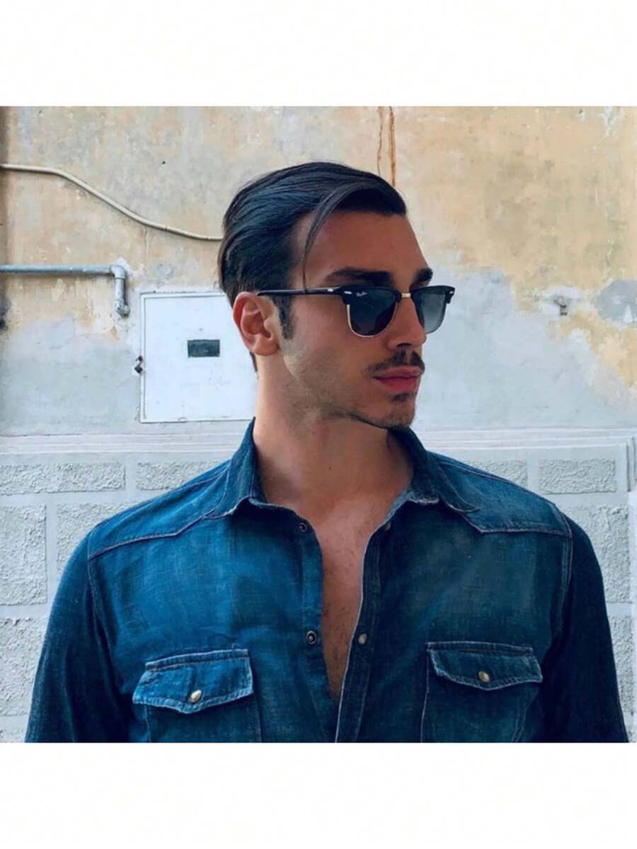 1 Pc Square Half Frame Black Fashionable Glasses, Retro Earring Design