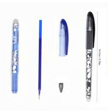 12/57 Chiếc/Bộ Bút Gel Có Thể Xóa Được Màu Đen Xanh Dương Thanh Nạp 0.5mm Bút Bi Có Thể Giặt Được Cán Bút Văn Phòng Học Tập Đồ Dùng Văn Phòng Phẩm - Đồng - Xem 4