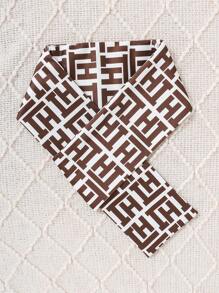 3 Stücke Set für Babyjungen bestehend aus langärmeliger Sweatshirt mit Retro-Patchwork-Muster, Hose und Schal für Herbst und Winter