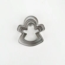 Set de 5 moldes para galletas de Navidad en forma de muñeco de jengibre de acero inoxidable, decoraciones navideñas, recuerdos para fiestas de Navidad, suministros para fiestas de Navidad, feliz Navidad, Nochebuena