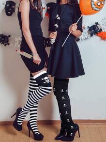 Briartw 4 Pares de Meias Longas Acima do Joelho para Halloween, Meias para Cosplay de Festival, Y2k