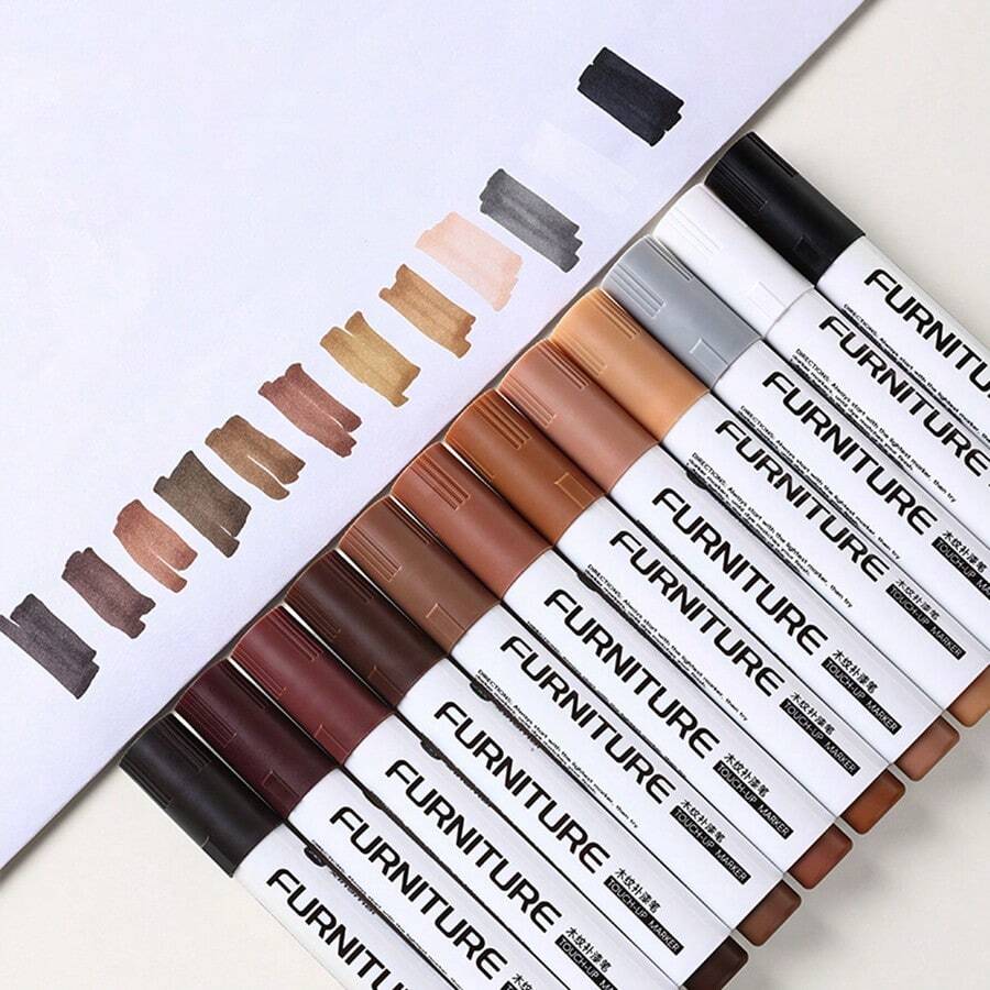 1 Box Of Fill Paint Pens In 12 Colors, Suitable For Repairing All Kinds