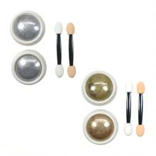 Chic & Fun 4-Unit Chameleon Mirror Pearlescent Nail Art Kit - Silver+Gold - View 2