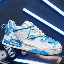 2025 New Men's Fashion Low Top Thick Sole Non-Slip Sneakers, Casual Vulcanized Shoes For Teenagers, Versatile Student White Shoes