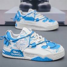 2025 New Men's Fashion Low Top Thick Sole Non-Slip Sneakers, Casual Vulcanized Shoes For Teenagers, Versatile Student White Shoes