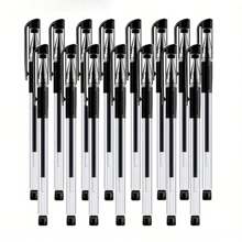 5-20 piezas Bolígrafos neutros estándar europeos de 0.5mm con tinta a base de agua negra, tinta de carbón simple, bolígrafos para firmar, útiles de oficina, de vuelta a la escuela