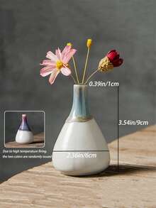 1 件中国风陶瓷花瓶，简约设计，复古，手工制作，适用于家居装饰、插花、卧室、客厅、办公室、壁炉、餐桌、桌面装饰、水培、送给母亲或朋友的礼物 - 彩色 - 查看 7