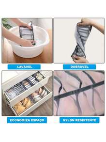 抽屉整理器灵活可折叠，带 7 个隔层，可存放内衣袜子比基尼衣橱房间装饰家居装饰秋季装饰卧室装饰 - 彩色 - 查看 4