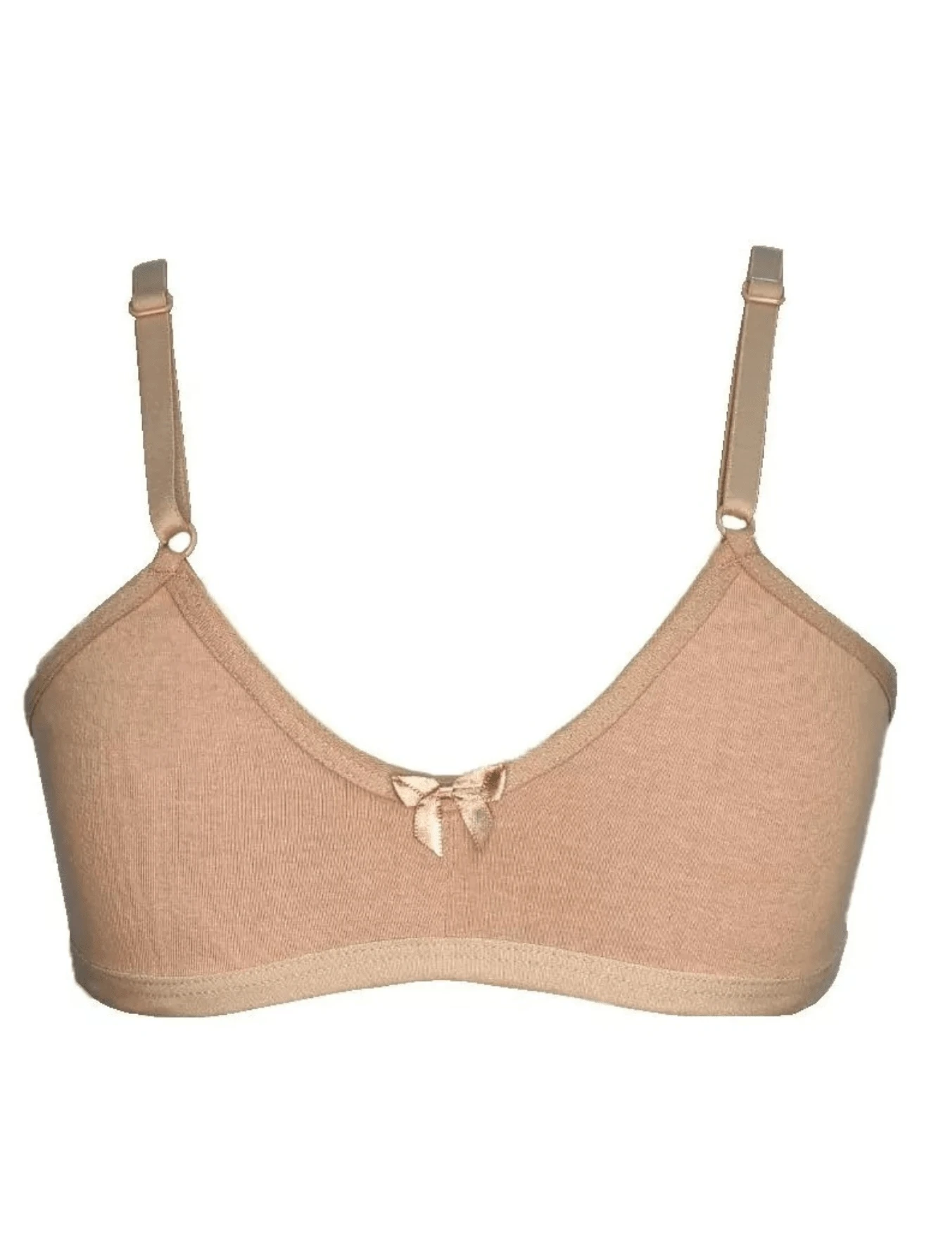 Kit 2 Young Girl Bras Teenage Girls Basic Cotton Bra Without Underwire Youth - Beis - Ver 1