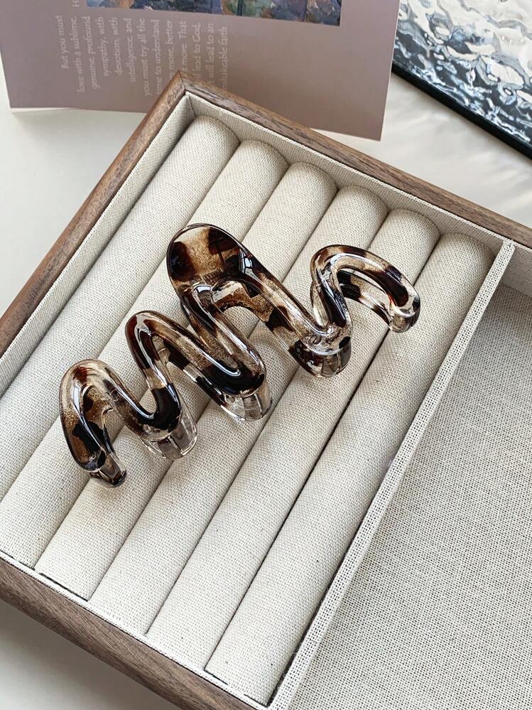 3 peças/2 peças Grampos de Cabelo Elegantes com Estampa de Leopardo Ondulado para Mulheres, Adequados para Coque, Trança, Penteado Diário, Encontros, Férias, Festas, Transporte, Grampos de Cabelo para Casa, Acessórios de Cabelo para Escola, Faculdade, Outono e Inverno para Mulheres - Multicolorido - Visão 7