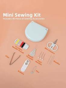 1 Set Portable Pink Mini Sewing Box Small Sewing Kit Multipurpose Sewing Tools Combo Set -- Foldable, DIY Sewing Supplies And Accessories For Travelers And Emergency Clothing Repairs!Travel Bottles Travel Kit Travel Mug Travel Size Travel Toiletry Bag Travelling Organizer Holiday Accessories Travel Kit Set Gift For Travel - Baby Pink - View 7