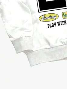 Lonblece Bộ 2 quần nỉ có mũ trùm đầu và quần nỉ in hình xe máy và xe đua cho nam - trắng - Xem 7