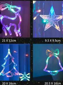 Cortina Serie De Luces Led Navidad Iluminacion Decorativa Diseño 3m - Multicolor - Ver 4