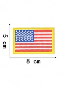 2入組/套新版美國國旗刺繡布徽章,diy肩章、臂章、背包配飾 - 杏色 - 查看 9