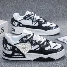 Men's 2025 New Fashion Low-Top Sports Casual Thick Sole Non-Slip Sneakers, Teenager Lace-Up Vulcanized Shoes, Student Flatform Trainers