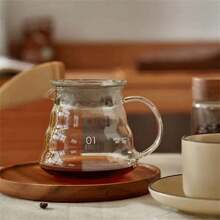 1PC Range Server Clear Range Server Clear Glass Coffee Server For Drip Coffee Maker, Standard Glass Coffee Carafe, Coffee Pot With Lid, Clear, 01 360ml(12oz) Pour Over Coffee Maker Back To School