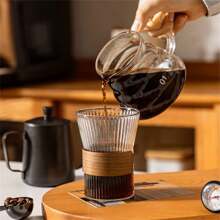 1PC Range Server Clear Range Server Clear Glass Coffee Server For Drip Coffee Maker, Standard Glass Coffee Carafe, Coffee Pot With Lid, Clear, 01 360ml(12oz) Pour Over Coffee Maker Back To School