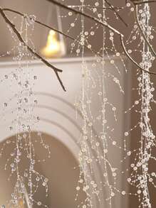 1 pieza Guirnalda de perlas falsas de 150 cm, decoración DIY para ramos de flores, centro de mesa para bodas, decoración del hogar, decoración de habitaciones, decoración de paredes, regalos de cumpleaños, graduación, decoraciones navideñas