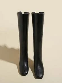 French Slim Thigh High Boots For Women, Genuine Leather High Heel Riding Boots, Fall/Winter 2024 Season