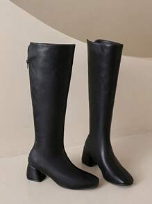 French Slim Thigh High Boots For Women, Genuine Leather High Heel Riding Boots, Fall/Winter 2024 Season