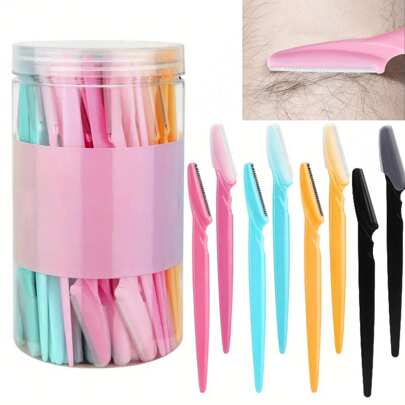 5/10/30/40pcs Unisex Face Razor, Multi-Purpose Eyebrow Trimmer, Facial Hair Removal Tool, Silicone Protected Eyebrow Trimmer, Easy Shaving Razor