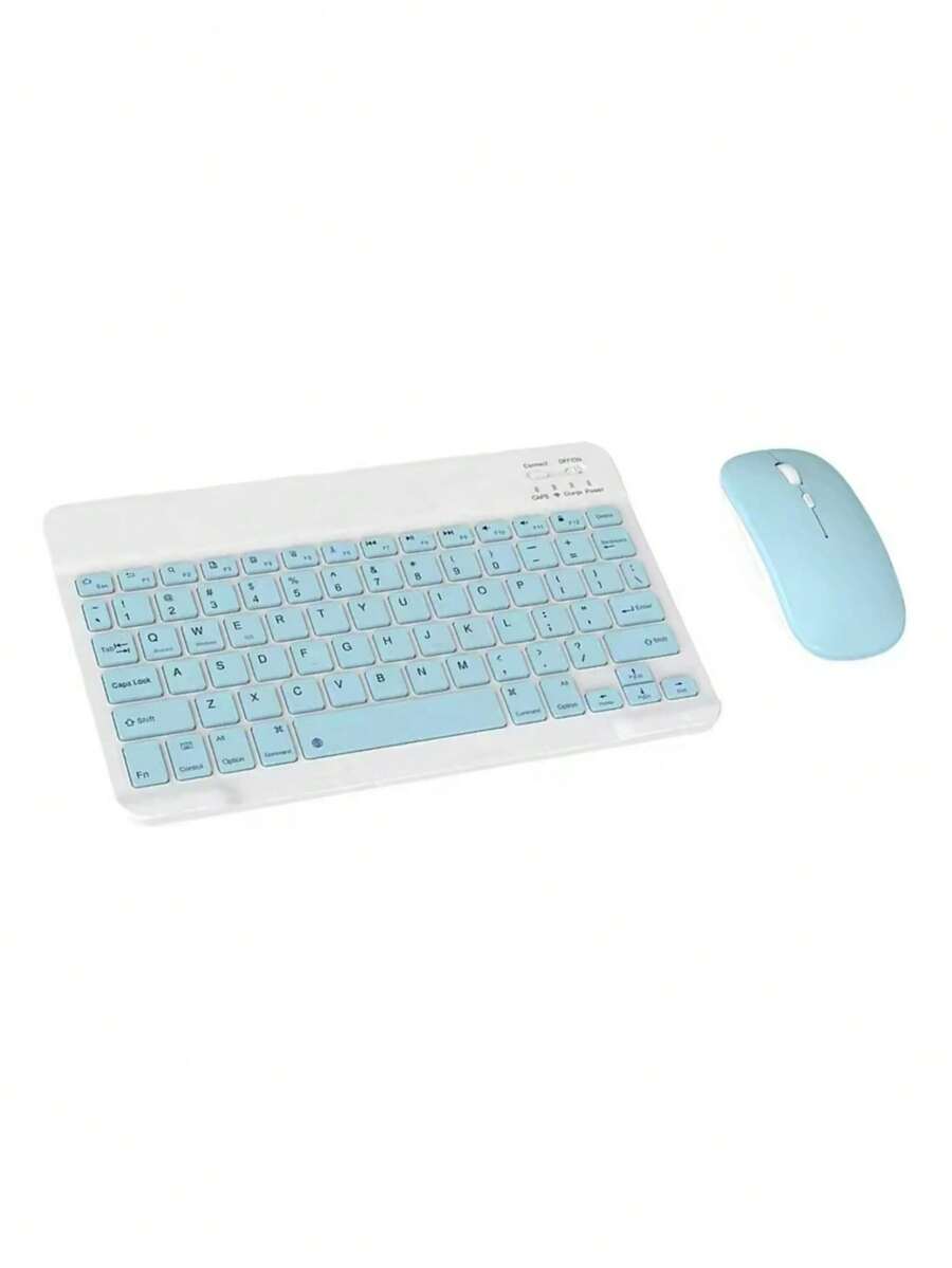 Rechargeable Wireless Bluetooth Keyboard Mouse Kit Tablet/Laptop - màu xanh lá - Xem 1