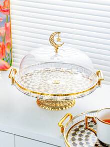 قاعدة كيك متعددة الوظائف من الأكريليك مع غطاء وأعلى - رف عرض كيك دائري كبير مع غطاء، صينية ثقيلة الوزن، مناسبة لأعياد الميلاد والزفاف والحفلات - سهلة التنظيف لديكور المطبخ والمائدة، قاعدة عرض الكيك - متعدد الألوان - مشاهدة 8