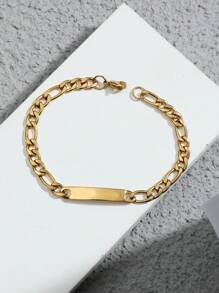 Fashionable And Popular Men Geometric Decor Bracelet Stainless Steel For Jewelry Gift And For A Stylish Look - Silver - View 3