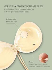 11 chiếc/(1 chiếc áo ngực có dây kéo bằng lòng bàn tay + 10 miếng dán ngực không dệt), áo ngực có dây kéo bằng lòng bàn tay, áo ngực vô hình, đồ lót chống nở màu trơn, váy cưới, cúp ngực Bionic thoáng khí, miếng dán núm vú chống phồng nhẹ - Màu Khaki - Xem 6