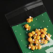 100个圣诞绿红圆点自封袋10*10cm烘焙包装袋新鲜圆点自封袋月饼礼品面包食品包装袋 - 綠色 - 查看 6