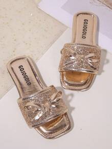 Modische Kinderschuhe mit Schmetterling- und Tau-Motiv, Mädchen Sommer Sandalen mit flachem Absatz, Stil geeignet für Zuhause, Strand, Reisen, verschiedene Anlässe, Fotografie, Alltag