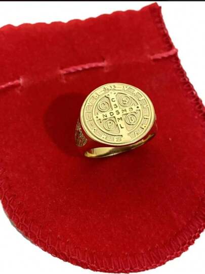 Anel em moeda antiga São Bento