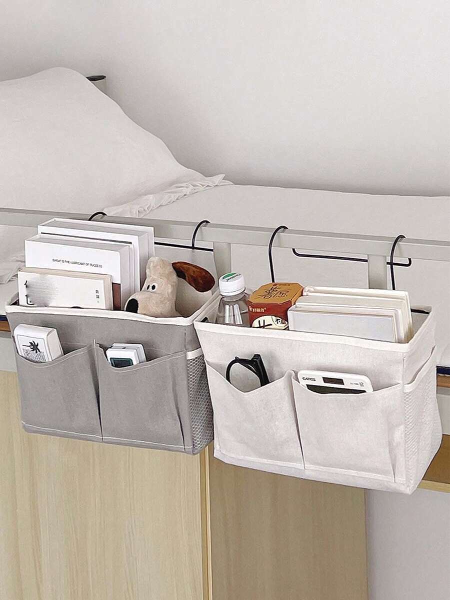 1 Giỏ đựng đồ gia dụng để đầu giường, Đồ gia dụng, Đồ dùng tốt cho ký túc xá sinh viên, Túi treo đầu giường, Kệ đựng đồ - Màu thuần - Xem 1