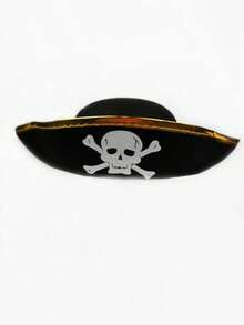 1pc Children Skull Pattern Hat, Pirate Style Hat For Holiday Costume - A - View 5