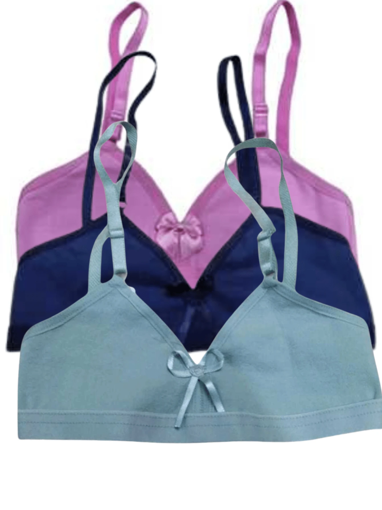 Kit 3 Bras For Girls And Teenagers In Cotton Without Underwire Basic Youth Bra - 彩色 - 查看 1
