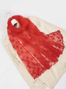 1件装女士多色花卉刺绣手工蕾丝围巾，时尚甜美，适合春夏秋季，可作披肩、头饰或配饰，情人节礼物之选。 - 彩色 - 查看 13