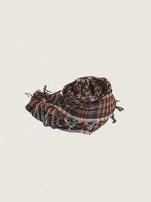 男女通用格子军用阿拉伯战术沙漠军队头巾带流苏