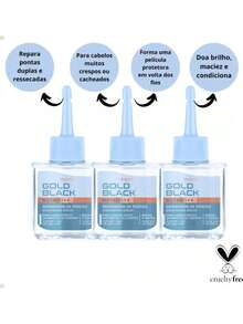 Kit With 3 Amend Gold Black Hair Ends Repair 30ml - White - View 2