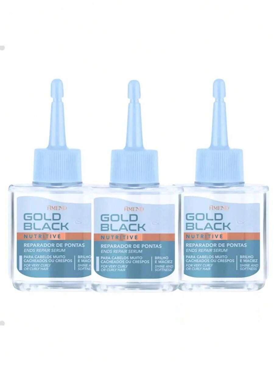 Kit With 3 Amend Gold Black Hair Ends Repair 30ml - White - View 1
