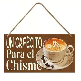 1 pezzo Insegna in legno a tema caffè, adatta per decorazione di caffetteria, tea house, bar per il caffè, decorazione per la casa, per la stanza, per la parete
