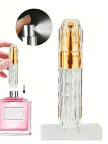 1 件便携式迷你可再填充香水雾化器瓶雾化器旅行装喷雾瓶配件 5ml/0.2oz 金色旅行必需品、海滩旅行收纳袋、暑假返校