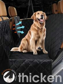 加厚防水牛津布汽车宠物垫 - 防污狗垫，让汽车行驶干净舒适，后座狗车座套，防水座椅保护，带防刮宠物吊床，可清洗防滑后座保护垫，适合汽车、卡车和 SUV - 彩色 - 查看 1