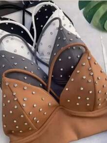 NEOPREME STUDDED CROPPED TOP - 鏽棕色 - 查看 2