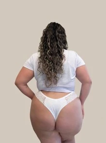 Kit Of 5 Plus Size Panties, Sexy Thong With Lace, Women's Fashion Lingerie - Assorted Colors - 彩色 - 查看 10