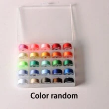 EDCUEBE7 Carretes de hilo de coser negro, bobinas de hilo de coser y caja de almacenamiento (color aleatorio) - Negro - Ver 10